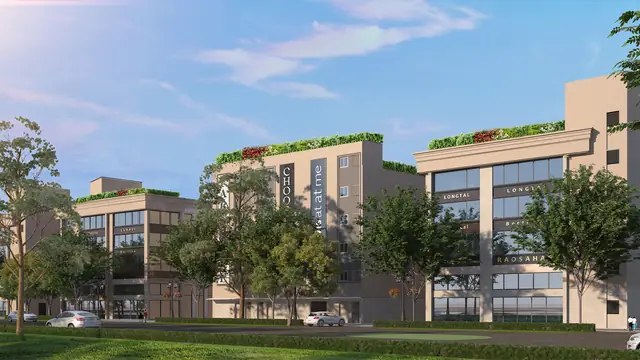 Adani Downtown Avenue — landscaped frontage of the SCO blocks (design render)