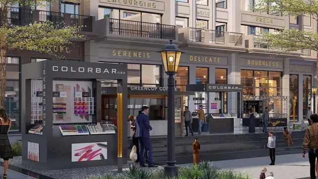 Adani Downtown Avenue — boutique retail street with kiosks (design render)