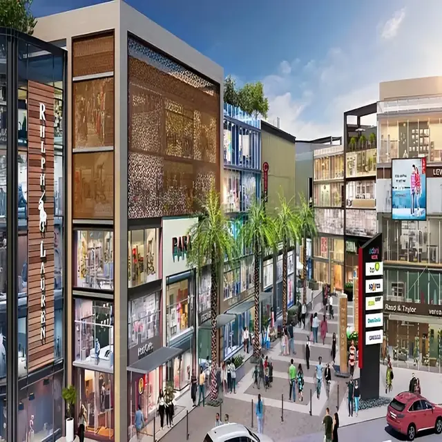 Adani Oyster Arcade — multi-storey shopfront facade (design render)