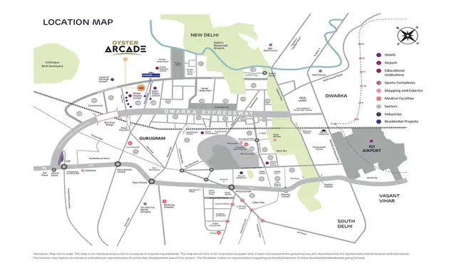 Adani Oyster Arcade — location map, Sector 102