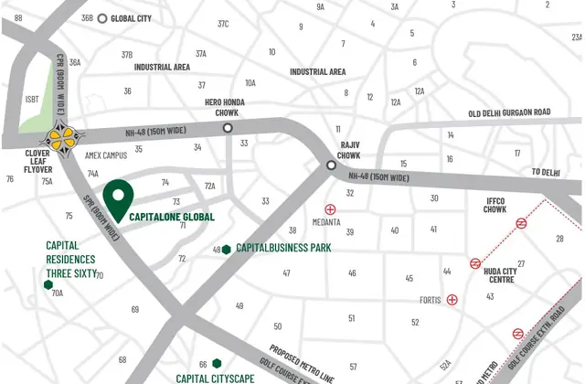 Capital One Global - location map, Sector 73 on SPR