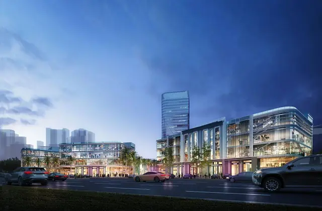 Capital One Global - evening promenade along the shopfronts (design render)