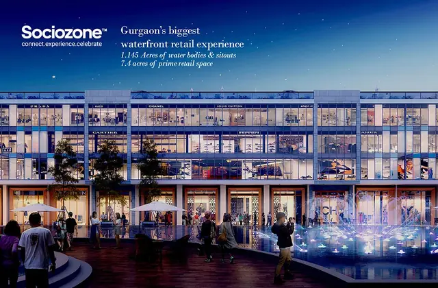 Capital One Global - waterfront fountains and retail frontage (design render)