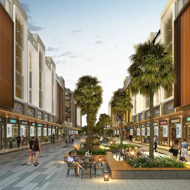 Emaar EBD 114 - palm-lined retail boulevard (design render)