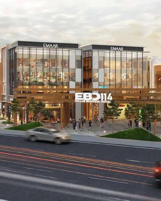 Emaar EBD 114 - facade render at dusk (design render)