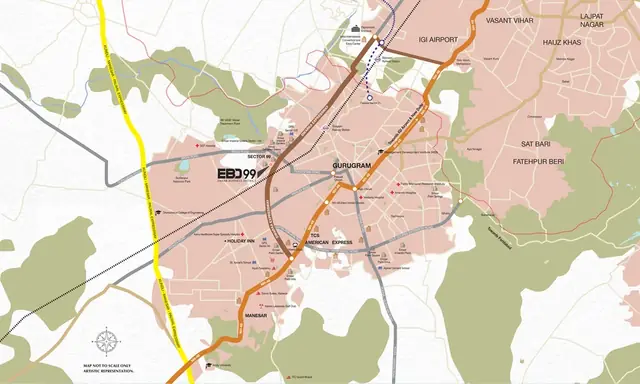 Emaar EBD 99 - location map, Sector 99 on Dwarka Expressway