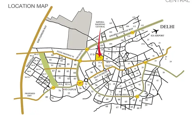 Imperia SCO Plots — location map, Sector 37C