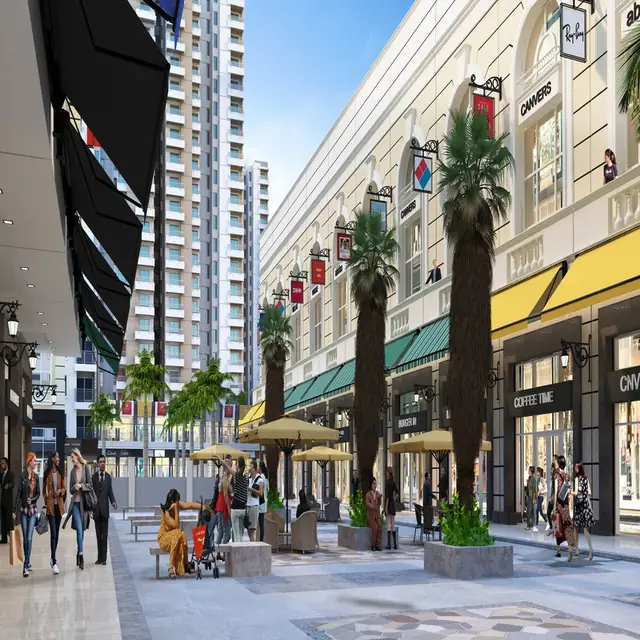 Imperia SCO Plots — retail street render (design render)