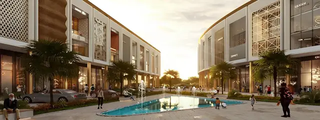 M3M 114 Market - SCO elevation with reflecting pool (design render)