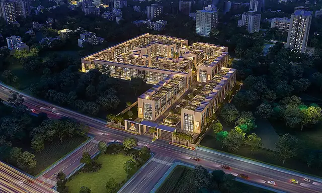 Orris Gateway - aerial night view of the development (design render)
