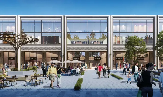 Orris Gateway - glass-fronted shop-cum-office row (design render)