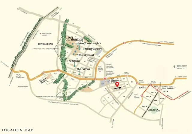 Paras SCO Plots 114 - location map, Sector 114