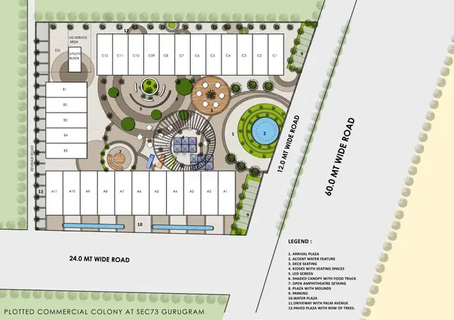 Pyramid Grand Vista 73 - site plan with plot table, Sector 73
