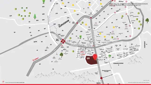 Reach Bazaria 68 — location map, Sector 68 on NH-248A