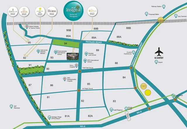 ROF Insignia Souk — location map, Sector 93