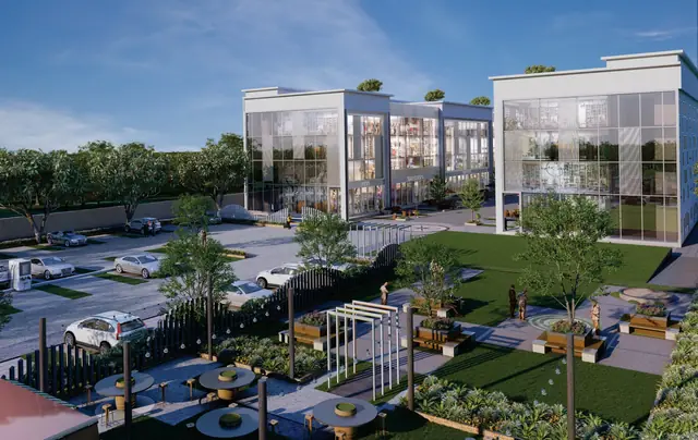 Royal Green Courtyard 37D — landscaped courtyard with surface parking (design render)