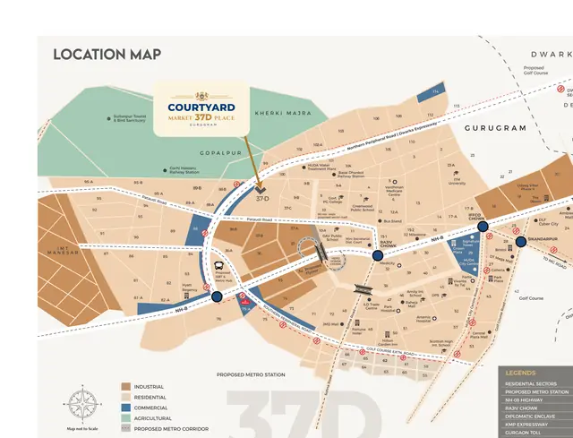 Royal Green Courtyard 37D — location map, Sector 37D Gurugram