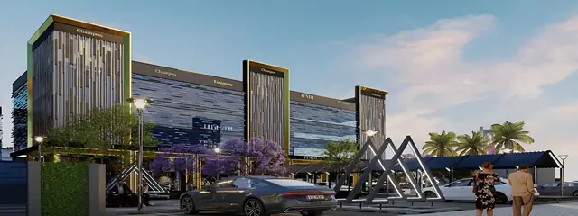 Signature Global SCO 88A - SCO elevation with entrance sculpture (design render)