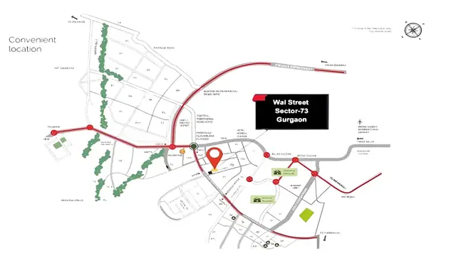 Wal Street 73 - location map, Sector 73