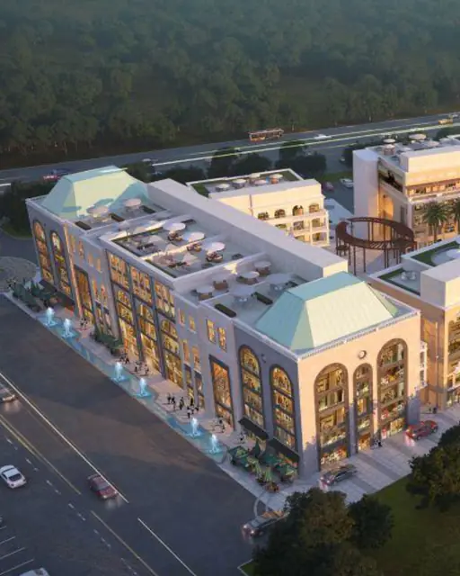 Whiteland Urban Cubes - corner aerial render (design render)
