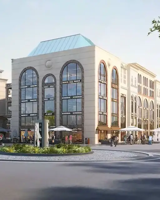 Whiteland Urban Cubes - arched facade detail (design render)