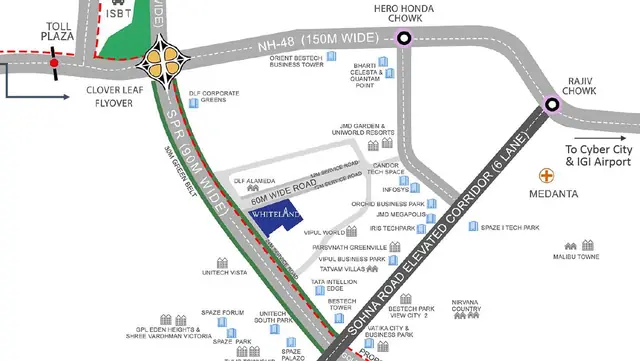 Whiteland Urban Cubes - location map, Sector 71 on SPR